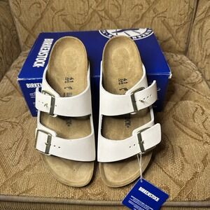 BIRKENSTOCK Arizona Nubuck Leather Antique White Women's 10 EU‎ 41 Narrow New
